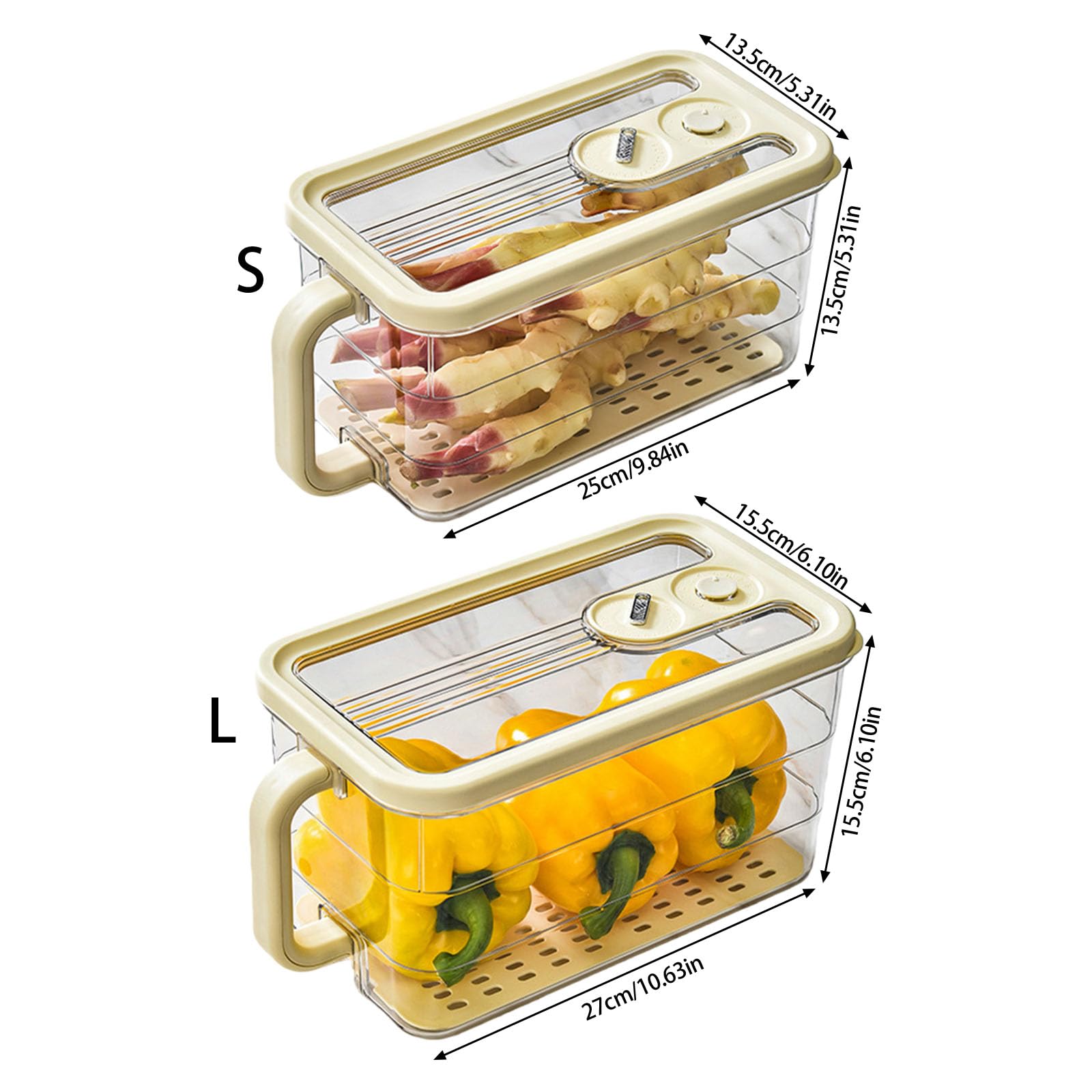 Contenitore per alimenti adatto alle famiglie con coperchio a C e maniglia per vetables pane impilabile scatola ermetica cucina