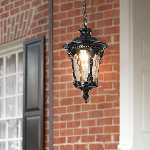 SLAWA Lámpara colgante al aire libre, casa de campo americana, luces colgantes impermeables para decoración de porche, faroles colgantes exteriores