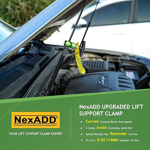 Miniatura 5 de Pinza de bujía para capó de automóvil de 0.55 pulgadas con punta de latón, soporte universal para puntal de capó, abrazadera de soporte de