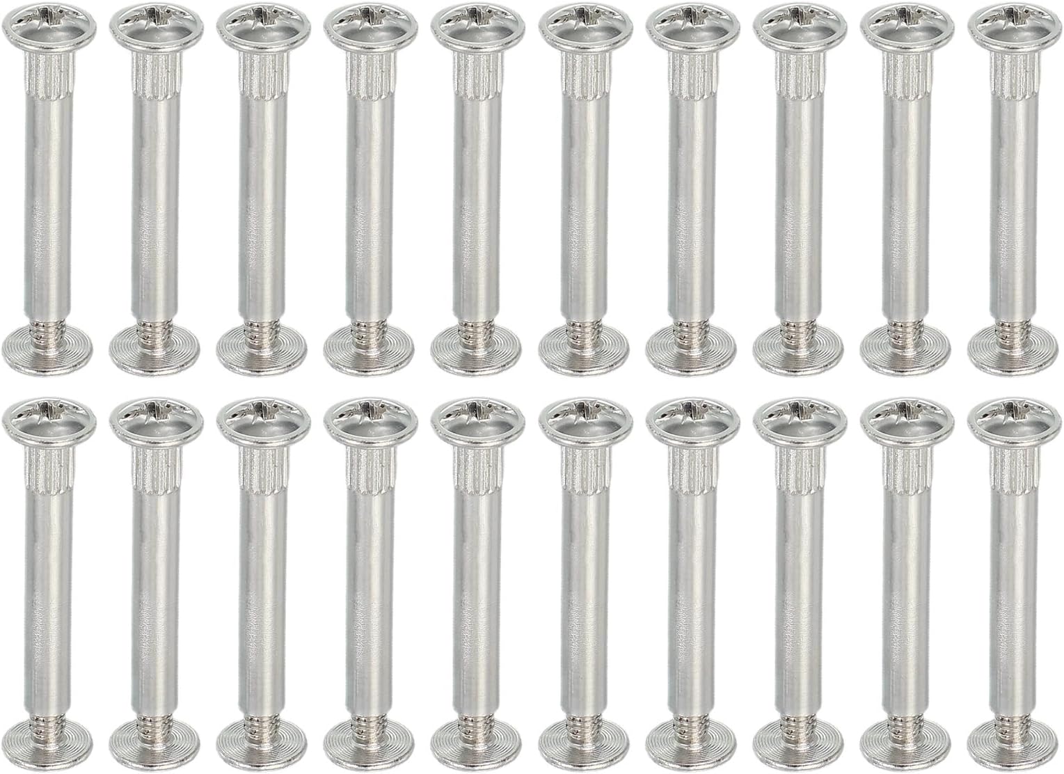PATIKIL Binding Screw Posts, 20 Set Screw Posts Fit for 3/16"(5mm) Hole Dia Female M5 x 32mm Carbon Steel Binding Bolts Nut for Leather Scrapbook DIY