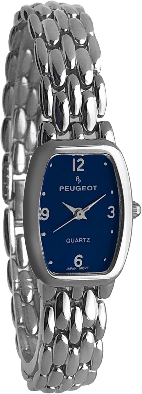 Peugeot Women's Cushion Shape Watch with Silver Panther Link Bracelet & Easy to Read Numbers
