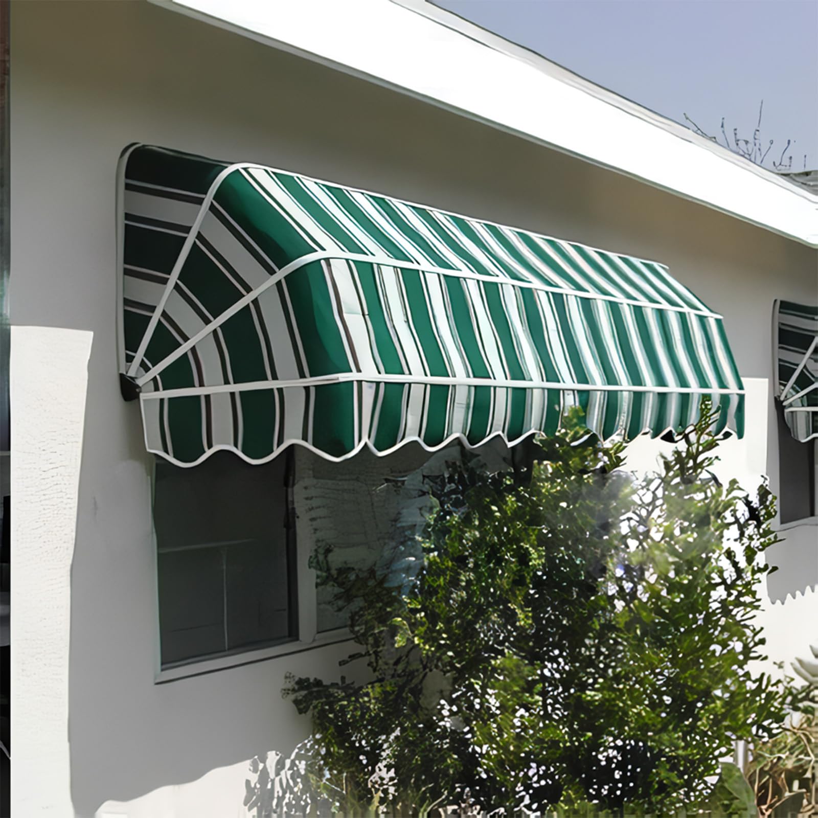 GJZQDKX Outdoor Waterproof French Curved Retractable Polyester Awning for Home Patio Balcony Terrace Café Foldable Door Window Canopy with Rain Snow Protection