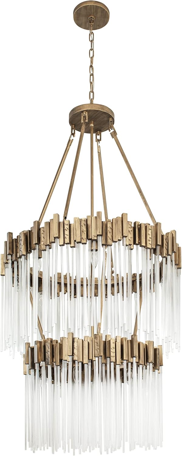 Matrix 14 Light 2-Tier Chandelier - Havana Gold