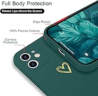Vista 4 de Funda para iPhone 11, bonita funda delgada a prueba de golpes con soporte de carga inalámbrica y protección, verde