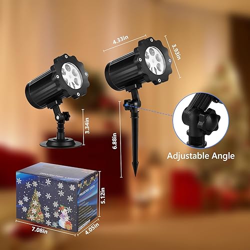Miniatura 6 de Proyector de luces de Navidad para exteriores, impermeables y ajustables, luces LED de copo de nieve para interiores para Halloween, Navidad, fiesta