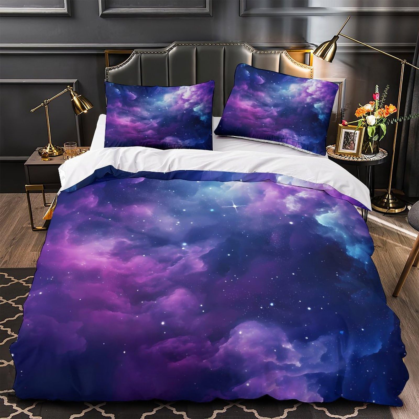Parure de lit hypoallergique super douce en microfibre légère King 220x240cm
