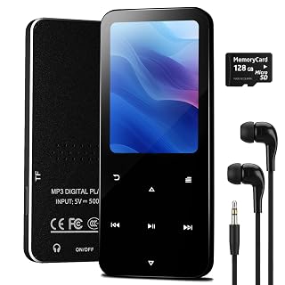 144GB MP3 Player, Bluetooth 5.2 Music Player, HiFi Sound Digital Music, Built-in HD Speaker, FM Radio, Voice Recorder, Earphones Included, MP3 Player for Friends, Kids, Students, Seniors (Black) - Amazon product rated Grade A