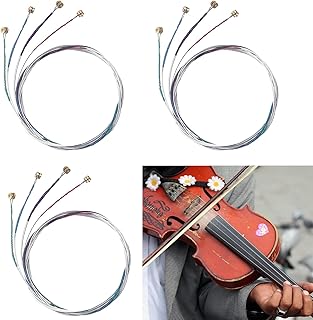 12Pcs Not Easy to Snapped Violin Strings 4/4 Full Set Electric Violin Strings with Nickel Plated Ball for Violin Instruments Create Mellow Tones Suitable for Beginners Experienced Violinists