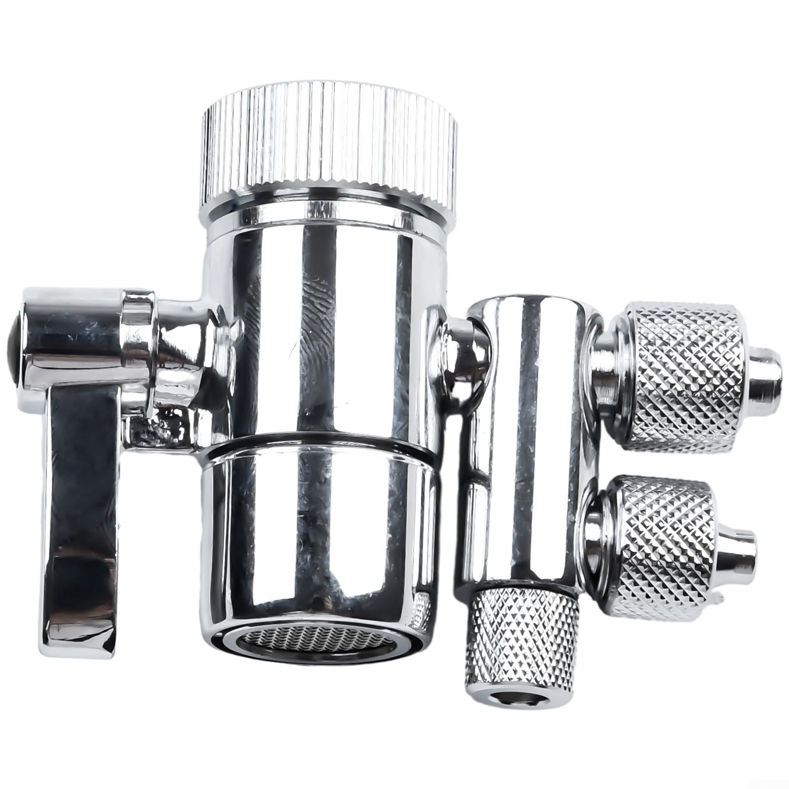 Válvula desviadora de filtro para Amway Espring, flujo bidireccional de 3/8 pulgadas y 5/16 pulgadas, mango de metal, se adapta a conexiones de grifo M22 x M24, compatible con sistema Ro de