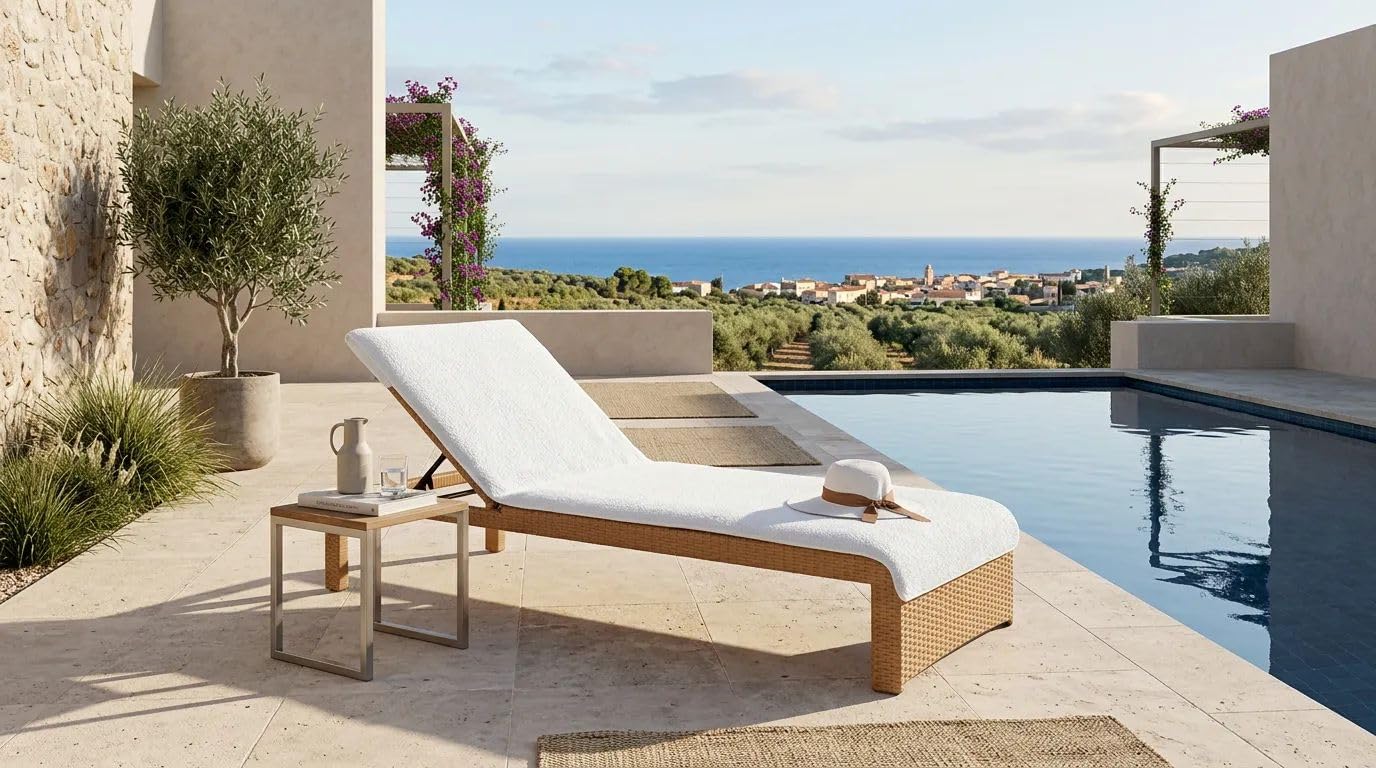 KOBEHOME%100 PAMUK ŞEZLONG HAVLUSU BEYAZ 75X200 CM
