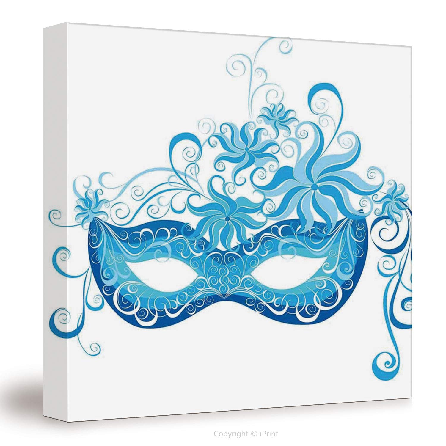 22367 Canvas Art Wall Decor Masquerade Venetian Style Mask Majestic Impersonating Enjoying Halloween Night Theme Blue And Sky Blue Wall Art Paintings On Canvas Stretched And Framed Ready To Hang F Buy Online