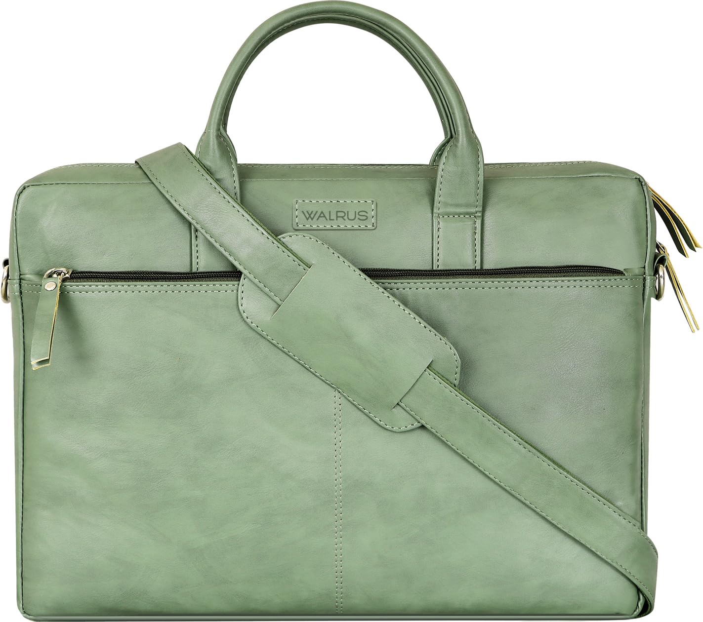 walrus Colors Series Vegan Leather Laptop Bag for Men & Women | Stylish Office & Travel Messenger Bag with Laptop Compartment-picture-2