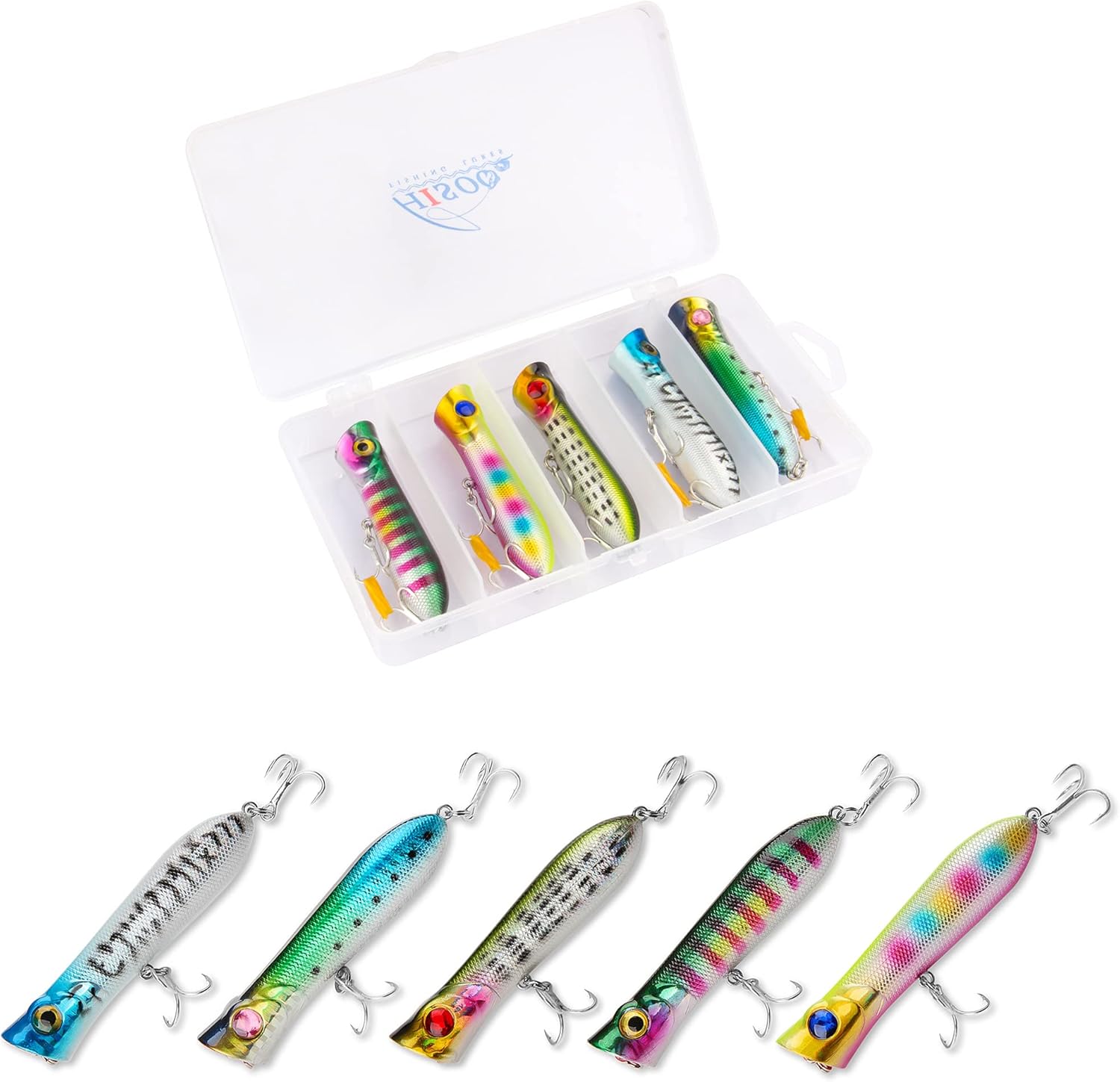 Topwater Pencil Popper Lures Swimbaits Floating Hard Lures for Bass Trout Walleye Redfish Floating Pencil Popper Lures