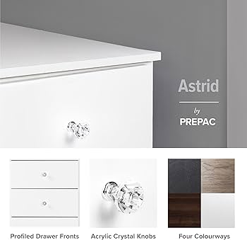 Amazon.com: Prepac Astrid Simplistic 4-Drawer Dresser for Bedroom