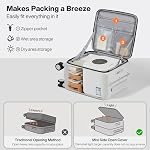 mixi 17x14x9 Carry On Luggage Underseat PC Hard Shell Suitcase Top Opening Aluminum Frame Travel Suitcases with Wheels, Smoke White