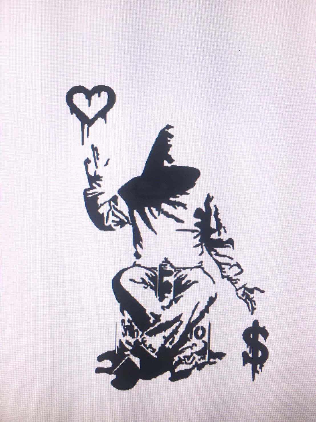 Amazon.co.jp: 愛と金 バンクシー 車 ステッカー バイク 黒 各約縦20cm