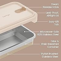 Vista 6 de Bentgo MicroSteel - Recipiente para calentar y comer - Seguro para microondas, a prueba de fugas, fácil de limpiar, ligero, de acero inoxidable