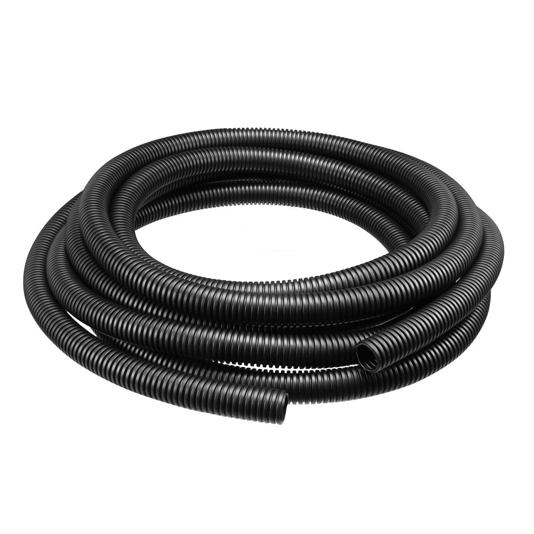 sourcing map Tubo corrugado Conducto PP Tubo de polietileno Tubo flexible Manguera Negro 17 mm Diámetro interior 21,2 mm Diámetro exterior. 5,7 millones de largo