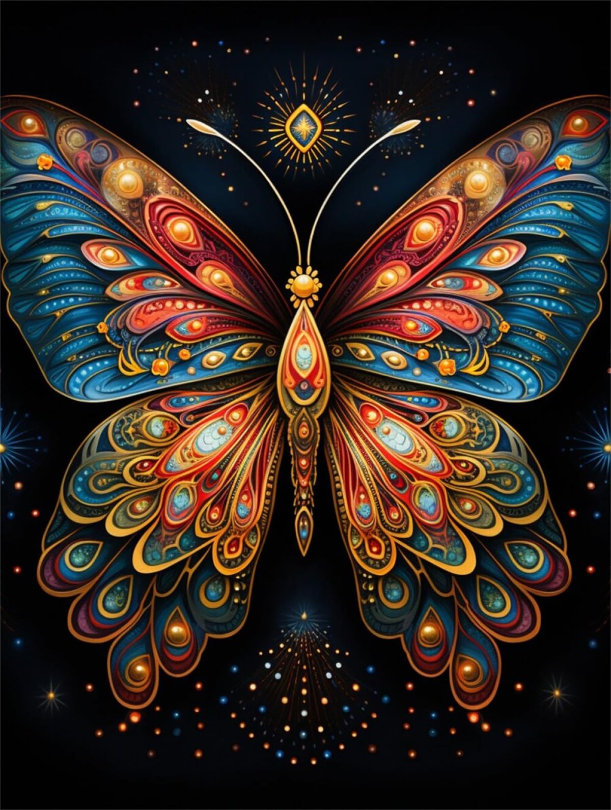 Taxpy 11CT Mariposa De Colores Diy Punto De Cruz Kit Completo Mariposa De Fantasía Kits De Punto De Cruz Para Adultos Y Principiantes,Preimpresos,Estampados,Para Bordar,Manualidades. 80x100cm