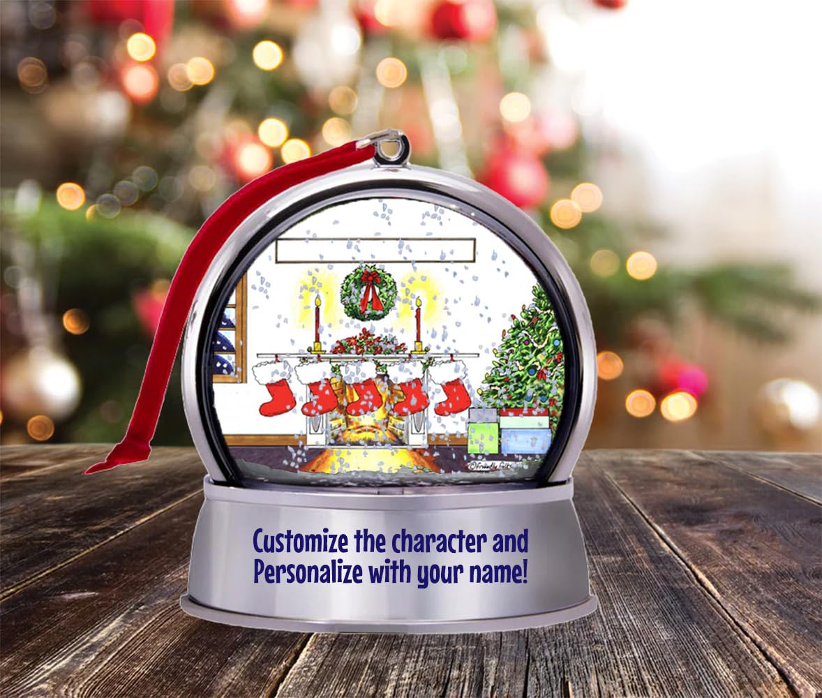 Personalized Friendly Folks Christmas Stocking - 5 Snow Globe Magnet - Great Gift!