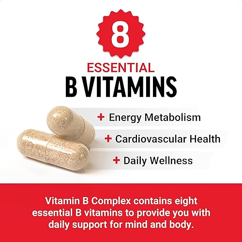 Miniatura 2 de FORCE FACTOR Complejo de vitamina B para apoyar la energía, la vitalidad y la salud cardíaca, incluye vitamina B1, vitamina B2, vitamina B3,