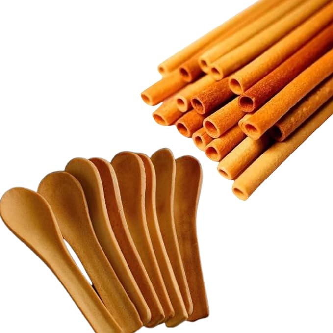 Buy Adrsya Edible Spoon and Straw Combo (Pack of 10 + 10) Online at Low