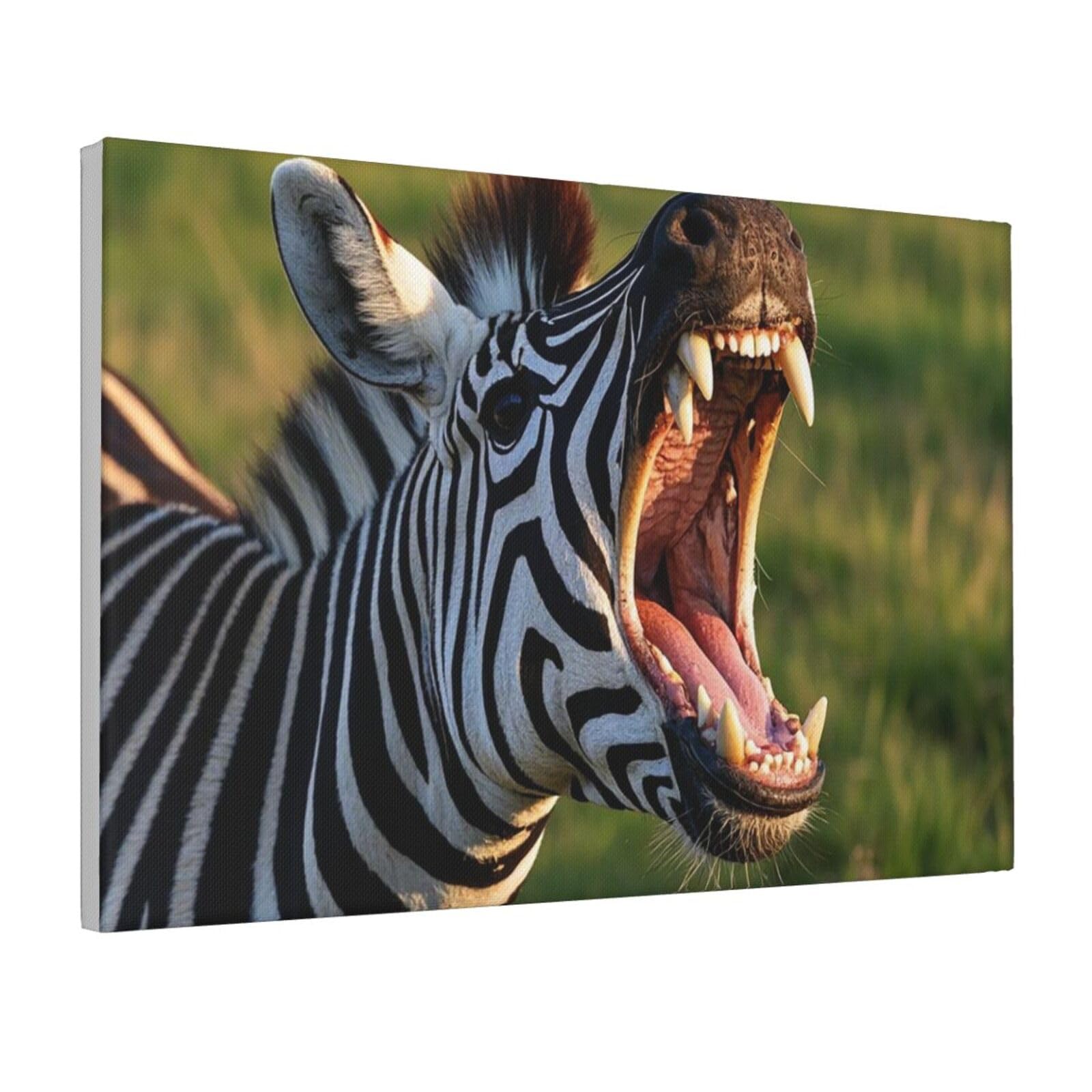 Framed Wall Art for Living Room Art Work, Funny Zebra Picture Prints Modern Office Wall Paintings Poster Aesthetic Wall Decorations for Home Decor Ready To Hang 8"x12"
