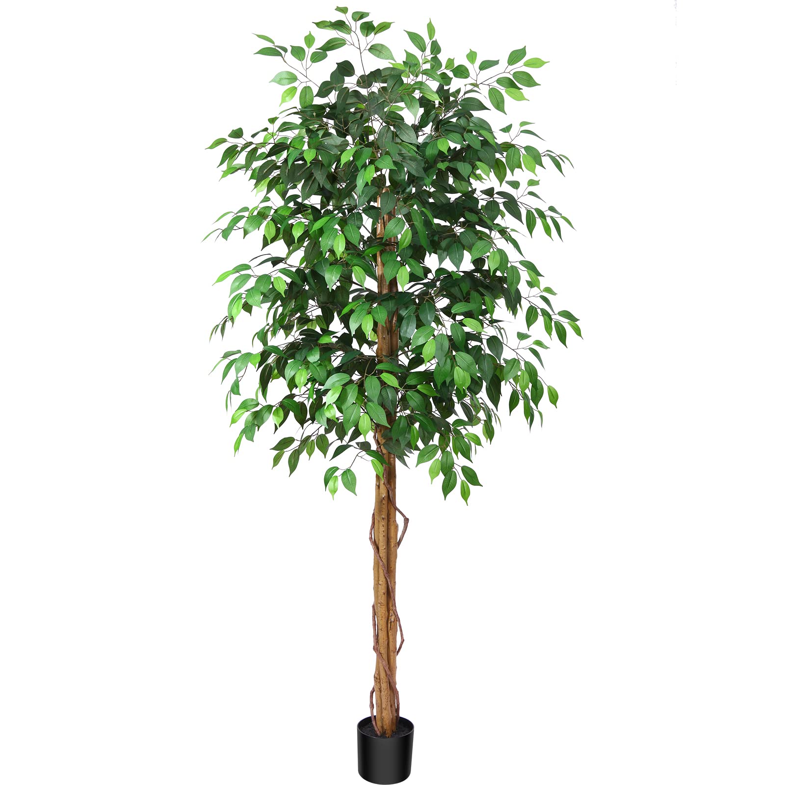 SOGUYI 7ft Ficus Artificial Trees with Realistic Leaves and Trunk, Silk