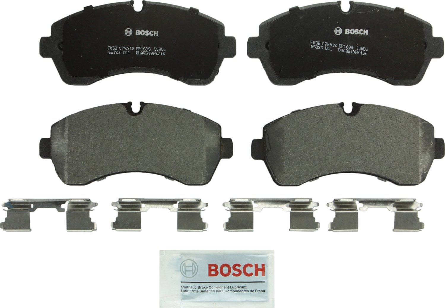 Pastilhas de Freio Semi-Metálicas BOSCH BP1699 QuietCast Premium - Compatíveis com Freightliner Sprinter 1500/2500/3500/3500XD/4500 e Mercedes-Benz Sprinter