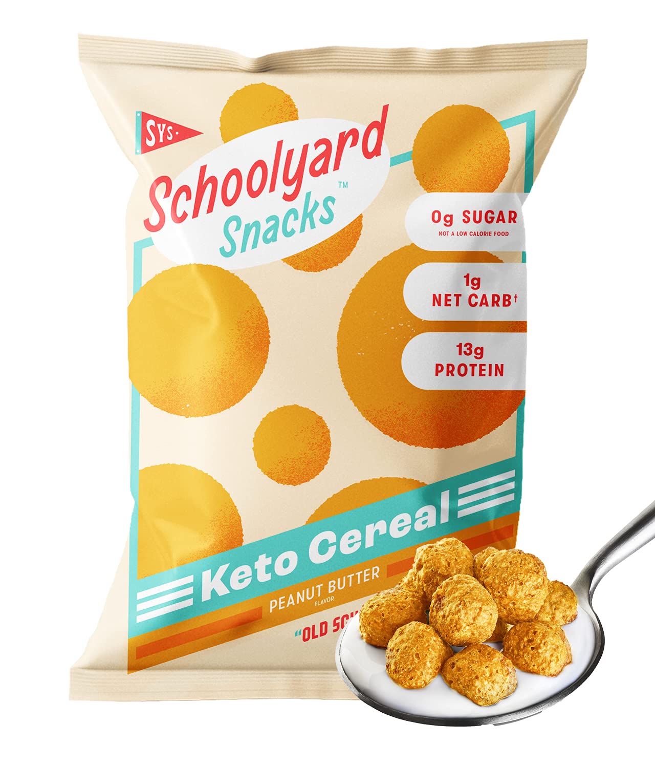 Schoolyard Snacks - Keto Cereal Low Carb, Zero Sugar - A Healthy High Protein Cereal Snack & Breakfast - The Perfect Keto Cereal with 100 calories, 13g protein, Grain Free - 24PK Cocoa & Peanut Butter