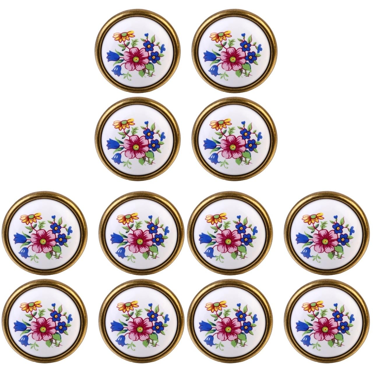 Uonlytech Maniglia 12 Pz Pomelli Per Cassetti in Ceramica Maniglie Dell'armadio Da Cucina Maniglie Pomelli Dell'armadio Pomello Dell'armadio Pomelli in Ceramica Per Comò Fiore Maneggiare