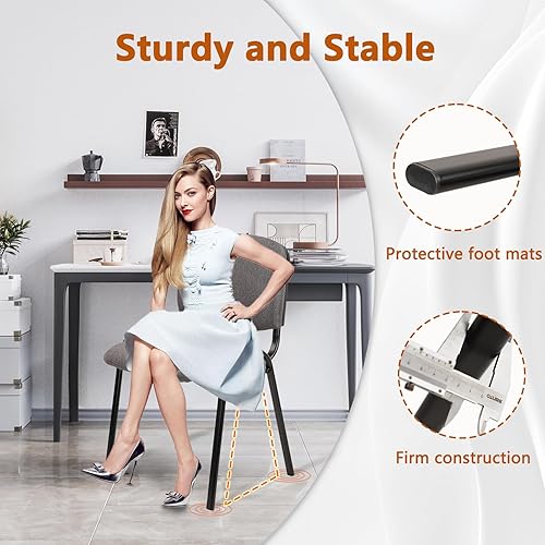 Miniatura 14 de CLATINA Juego de 5 sillas apilables para sala de espera, sillas de recepción de tela negra de metal con cojín grueso para respaldo de asiento