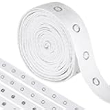 3 Yards White Snap Tape for Sewing by Yard, Metal Button Tape Ribbon for Baby Clothes, Cotton Snap Trim Fastener for DIY Crafts, 1 inch Wide