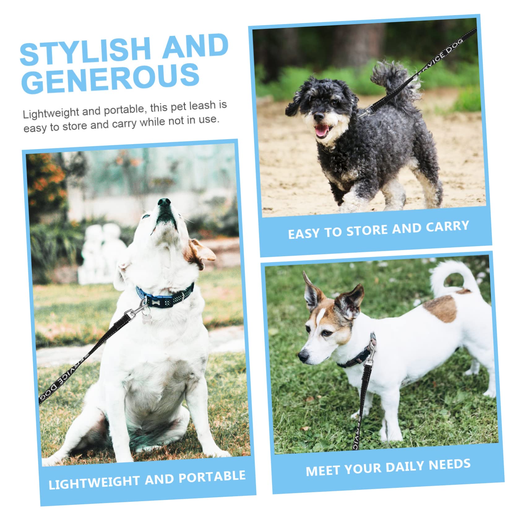 Angoily 5pezzi Guinzaglio Per Cani Imbracatura Multifunzionale Per Service Dog Accessorio Comodo e Resistente Per Passeggiate All Aperto