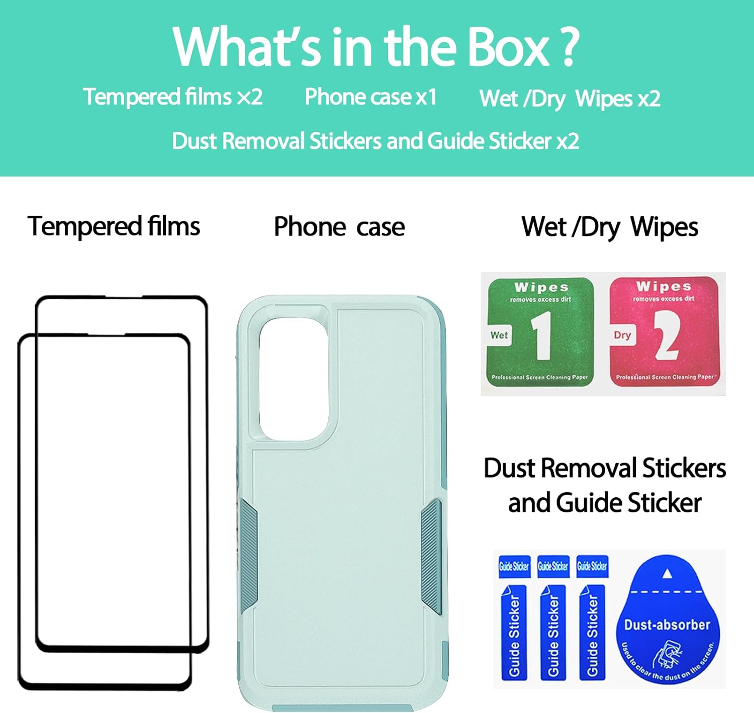 Jeylly Case for Samsung S23 FE 5G Phone Case, Galaxy S23 FE 5G Case Dual Layer Protective Military-Grade Drop Proof Shock Absorption Women Men Cover for Samsung Galaxy S23 FE 5G, Mint Green - Image 3