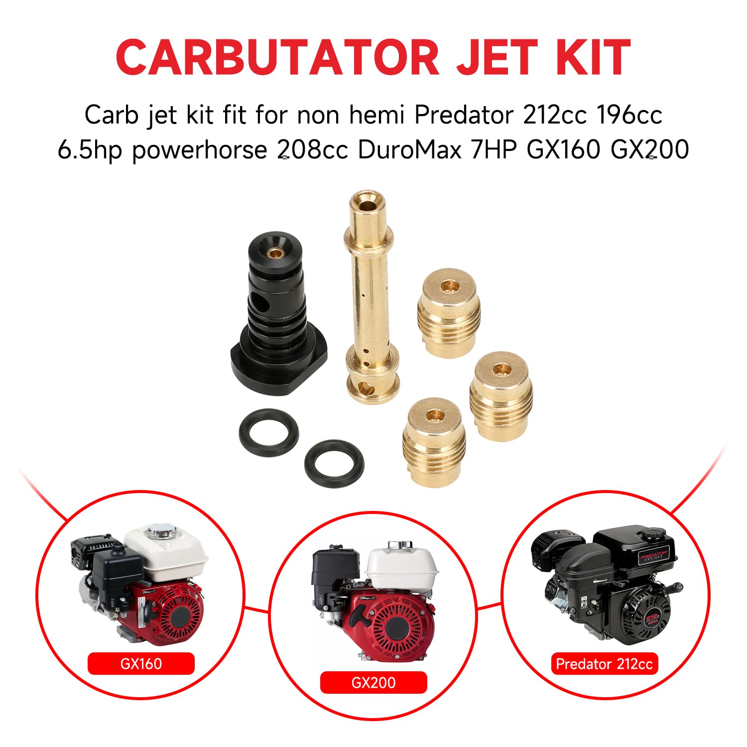 Predator 212 Carburetor 8pc Jet Kit #35 #36 #37 #38 Custom Low E-tube RacerBest - Foto 11