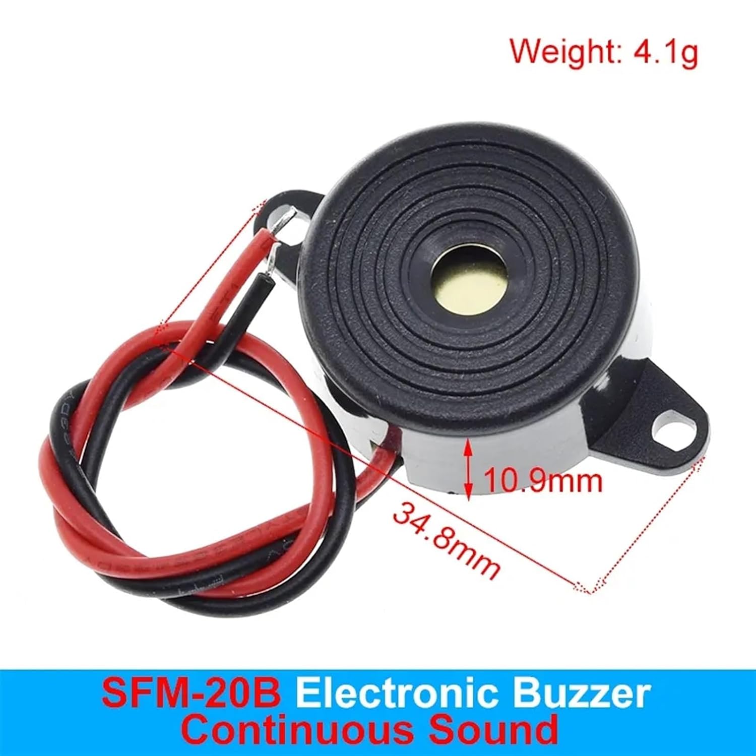 95DB Alarm High-Decibel DC 3-24V 12V Electronic Buzzer Beep Alarm Intermittent Continuous Beep Car Van SFM-27(SFM-20B)