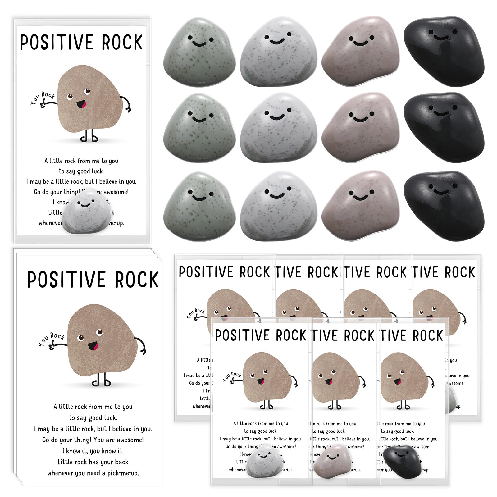 Landical Inspirational Gifts Bulk You Rock Mini Resin Pocket Stone, 20 Sets