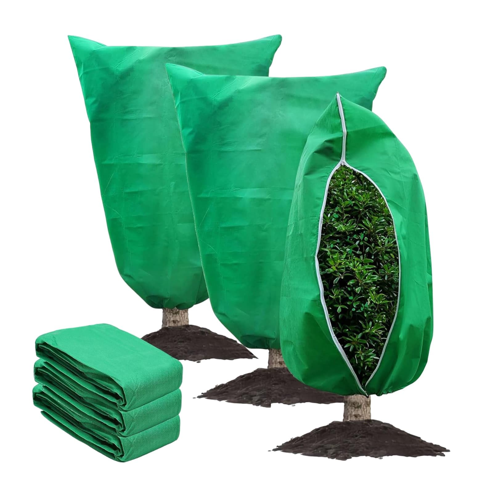 Eidoct 3 Packs Plant Covers Freeze Protection, Large Size 80 X 120cm Freeze Protection Tree Covers Bags Blankets
