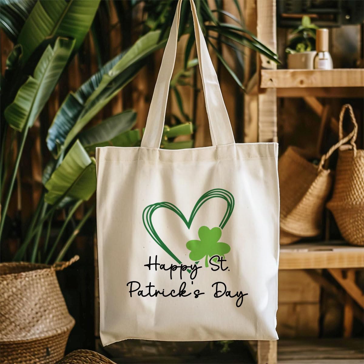 St Patricks Day Canvas Bag for Women St Patricks Irishs Tote Bag - Image 5