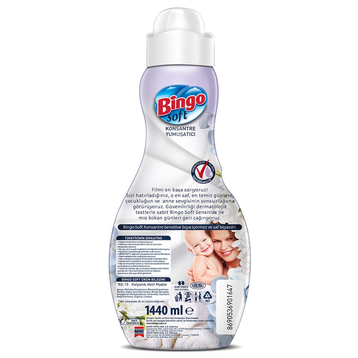 Bingo Soft Konsantre Çamaşır Yumuşatıcısı, Sensitive, 1440 Ml