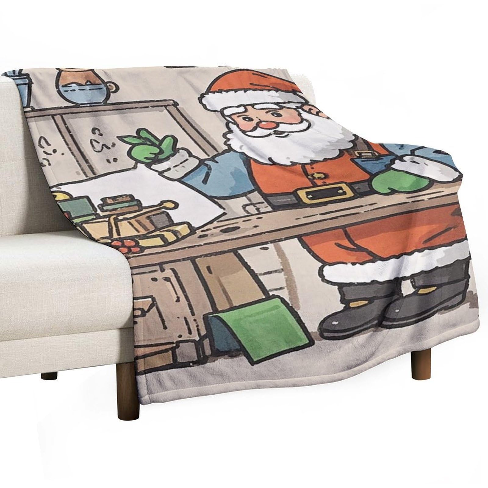 Plaid couverture en flanelle imprimée lit canapé jeté de lit doux Busy Master toutes saisons