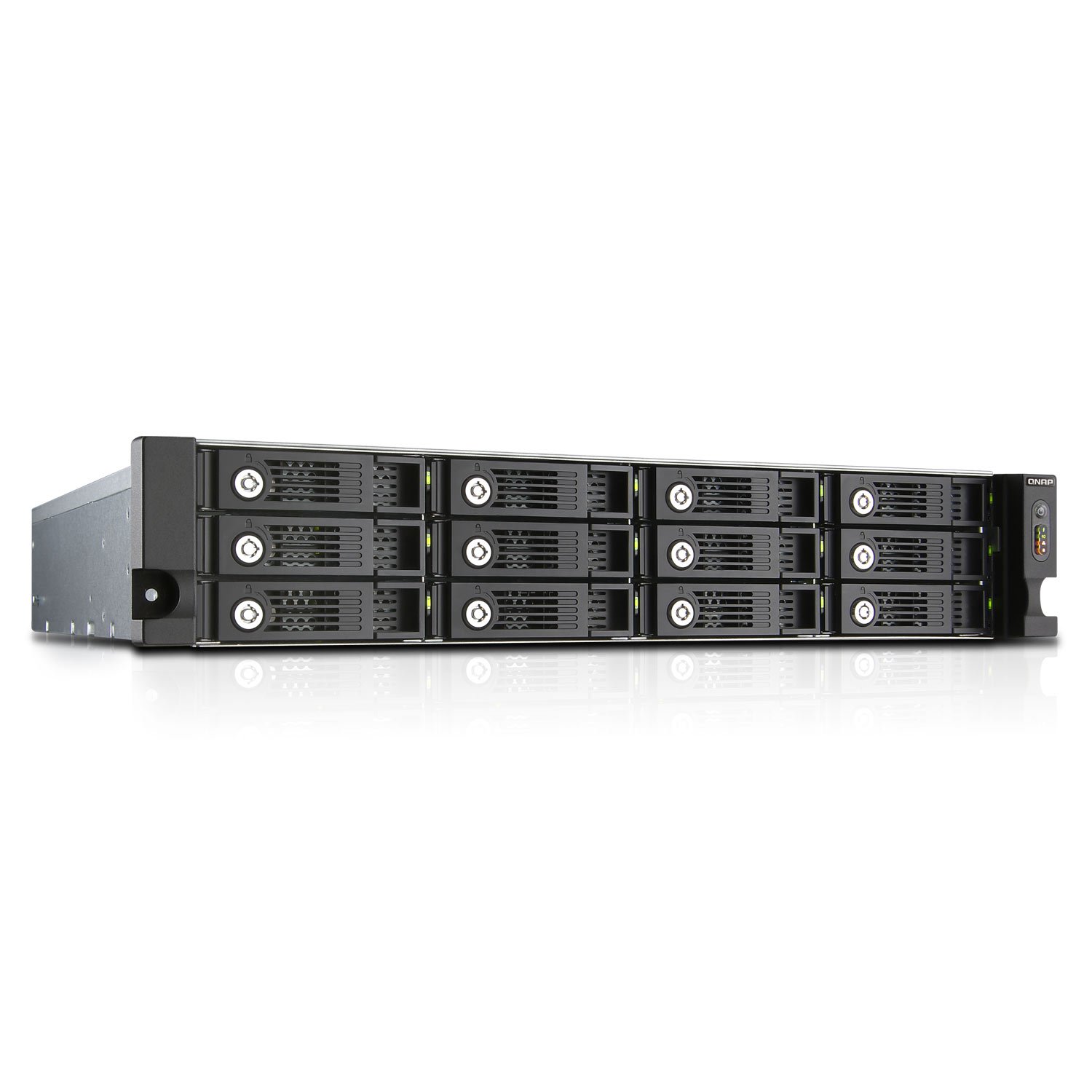 QNAP TVS-1271U-RP-I3-8G - Serveur NAS de Stockage Unifié, Rack 12 Baies, Intel Core i3 3.5 GHz Dual Core, 8Go RAM Extensible, 4 Gbe LAN, HDMI, 2 Ports cache mSATA, 10G-ready, 4K-ready, Alimentation Redondante, Châssis Vide