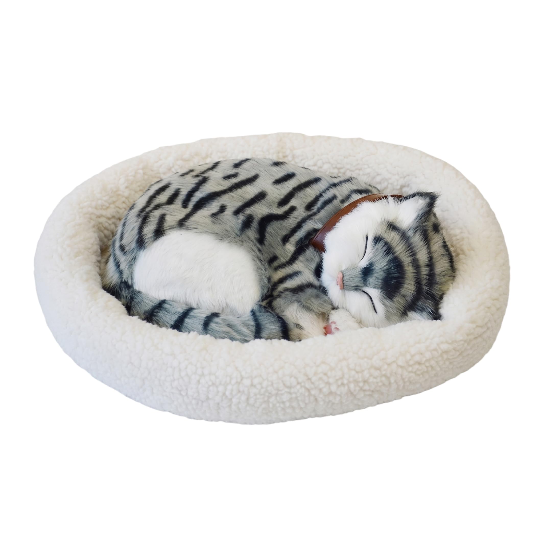 Suxdlan Cat Plush, Breathing Stuffed Animal Toy with Simulated Motion, B