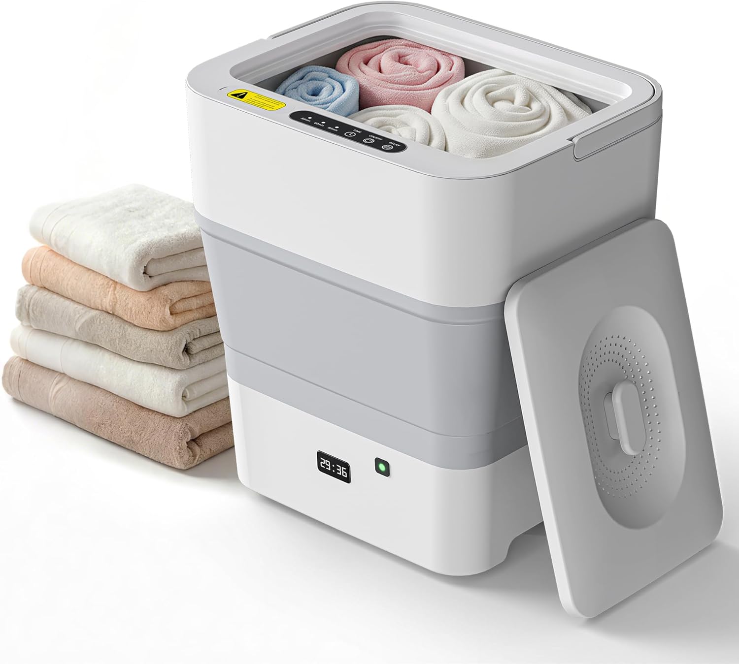 Foldable Towel Warmer,30L Hot Towel Warmers for Bathroom and SPA with 24H Timer,Large Auto Shut Off Towel Heater Bucket Fits Up to Oversized Towels,Bathrobes,Blankets,Fast Heating Towel Dryer for Home