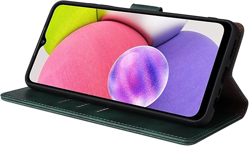 Miniatura 4 de LBYZCASE Funda tipo cartera para Galaxy A03s con tarjetero con bloqueo RFID, funda de piel sintética con función atril, magnética, a prueba de