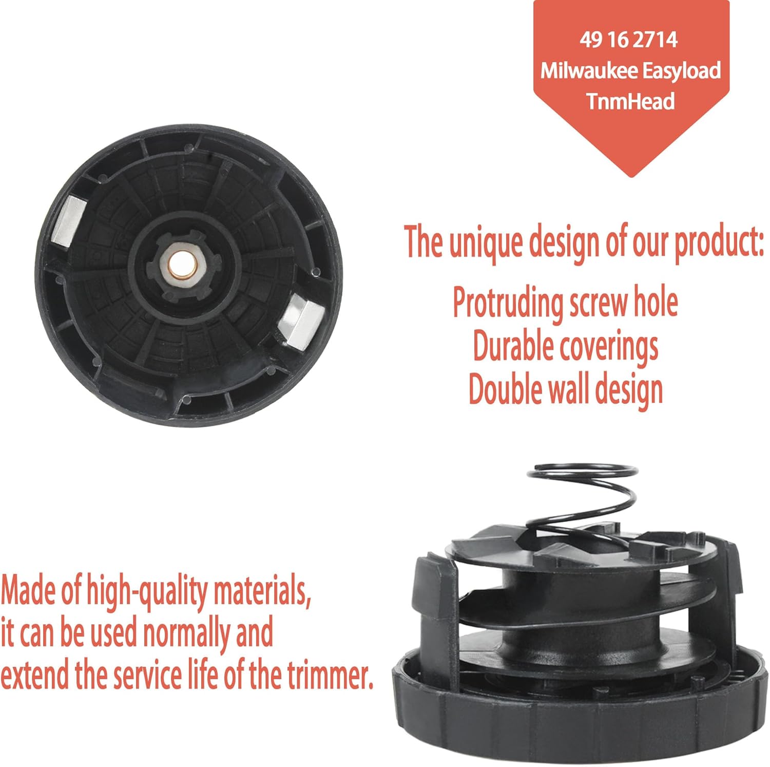 String Trimmer Head Replacement for Milwau-kee String Trimmers, 49-16-2714 for Rrepl Easyld Trimmer Head, 49-16-2748 for Weed Eater Head (49-16-2714) (2714)