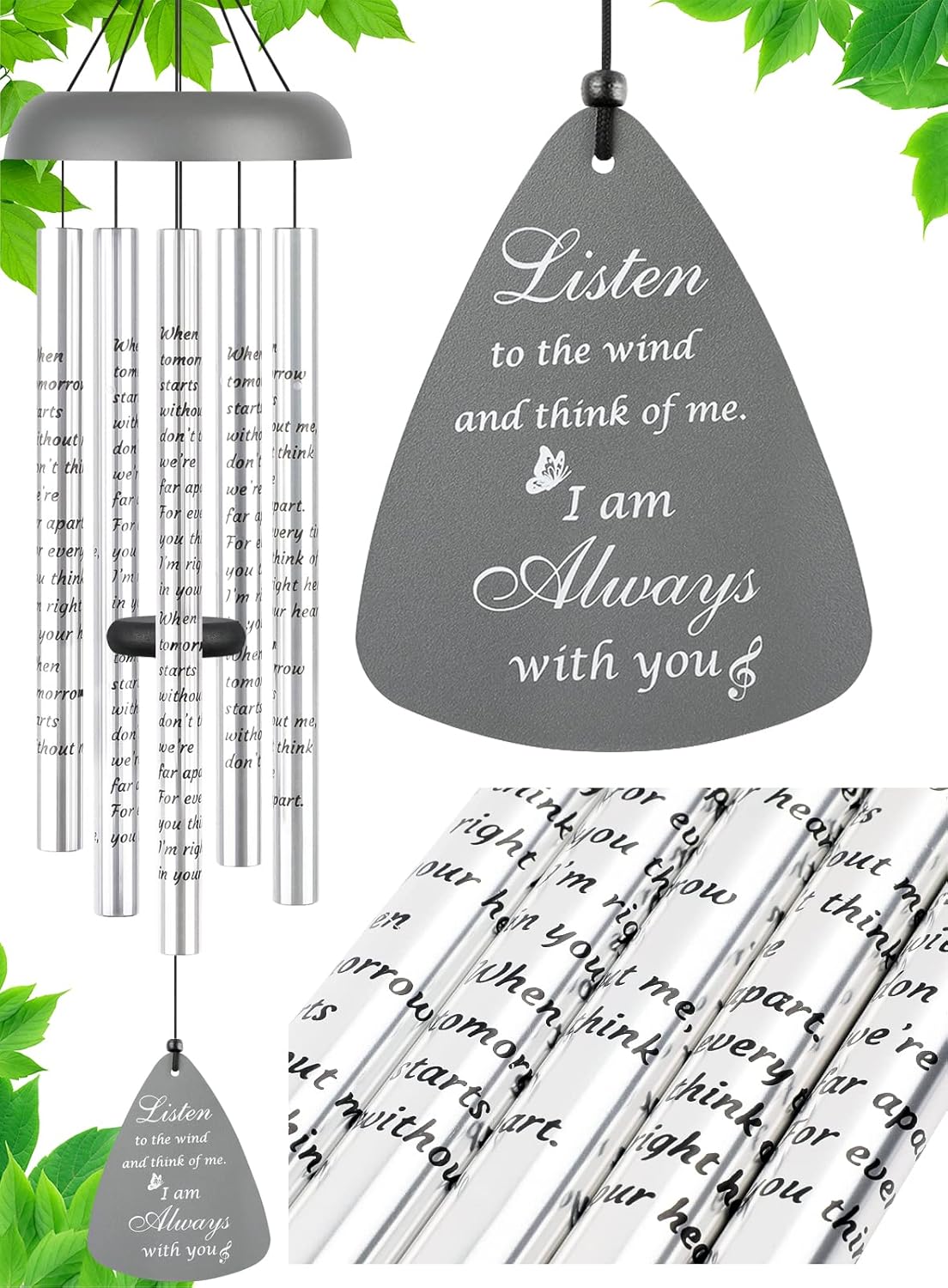 Sympathy Gift Wind Chimes for Outside 36'' Large