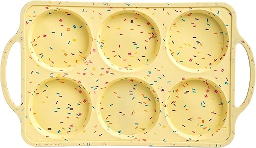 Moldes de silicona para magdalenas Jumbo Top para hornear, molde de silicona de 4 pulgadas para magdalenas gigantes, 6 tazas, bandeja para huevos