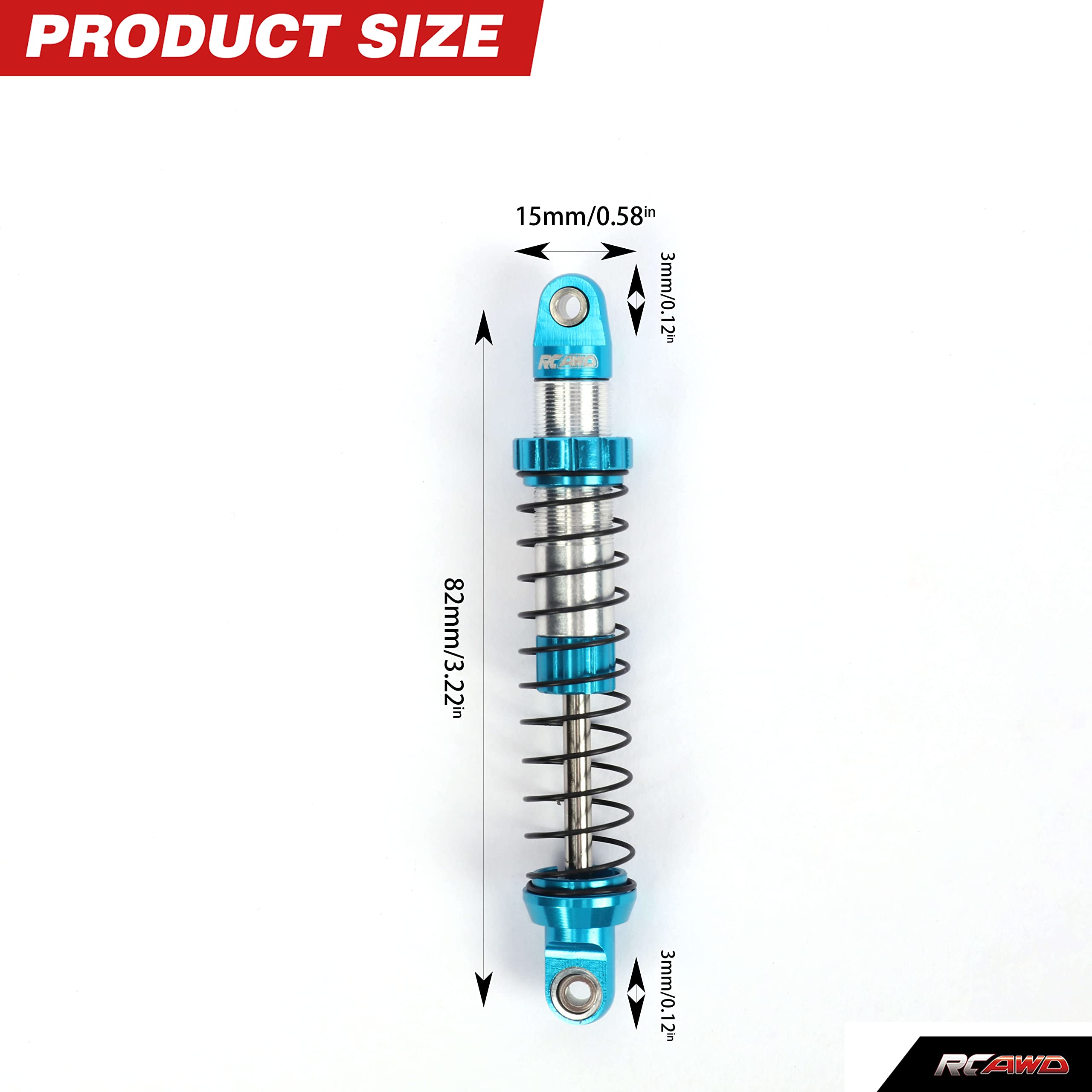 RCAWD Shock Absorber for UTB18 Capra Upgrades, Front & Rear RC Shocks Parts #AXI213004#AXI213000, for Axial 1/18#AXI01002 Blue